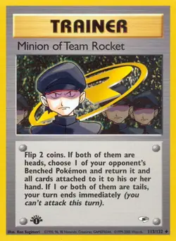 Minion of Team Rocket - 113/132 Gym Heroes - Uncommon 1st Edition EN NM Pokemon - Image 1