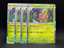 4x Meganium 010/132 x4 - Mega Evolutions - Pokemon TCG - Holo Rare - Playset - Image 1