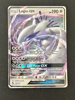 Lugia GX 159/214 ULTRA RARE Pokemon SM Lost Thunder TCG HOLO NM 2018 - Image 1