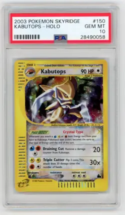 KABUTOPS POKEMON SKYRIDGE HOLO PSA 10 #150 - Image 1