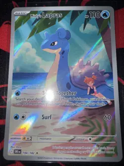 Misty's Lapras 194/182 Sv10: Destined Rivals Holo Art Illustration Rare Pokemon - Image 1