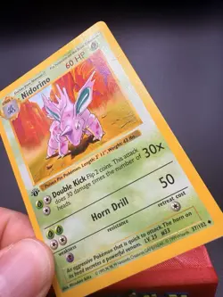 Pokemon: Nidorino 1st Edition Shadowless #37/102 Base Set 1999 WOTC - HP - F18 - Image 2