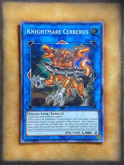 Yugioh Knightmare Cerberus FLOD-EN045 Super Rare 1st Ed LP - Image 1