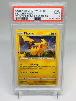 Pikachu SWSH039 PSA 9 .EN Black Star Promo - Pokemon Card - Image 1