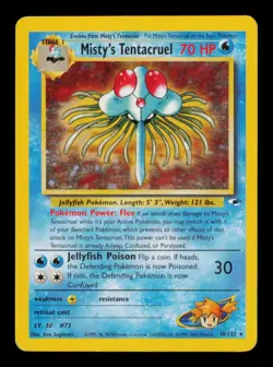 Pokemon Card Misty's Tentacruel 10/132 Gym Heroes Holo Rare Vintage WOTC MP 2000 - Image 1