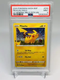Pikachu SWSH039 PSA 9 .EN Black Star Promo - Pokemon Card - Image 1