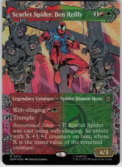 MTG Scarlet Spider, Ben Reilly (Borderless) Foil NM Marvel's Spider-Man Magic 21 - Image 1