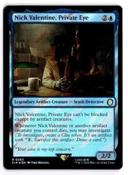 Nick Valentine, Private Eye (Surge Foil) Foil 563 R Universes Beyond: Fallout NM - Image 1