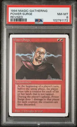 PSA 8 NM-MT Power Surge - Revised - Vintage Magic The Gathering - MTG - Image 1