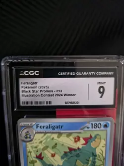 CGC Graded Gem NM 9 Feraligatr 213 Pokemon Illustration Contest 2024 English - Image 4
