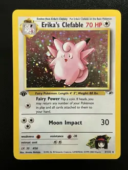 ERIKA'S CLEFABLE Pokemon Card - WOTC - 1st Edition - Gym Heroes - 3/132 - NM (A) - Image 1
