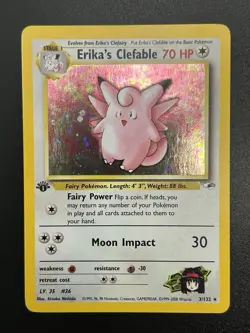 ERIKA'S CLEFABLE Pokemon Card - WOTC - 1st Edition - Gym Heroes - 3/132 - NM (A) - Image 2