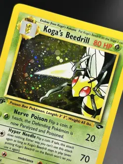KOGA’S BEEDRILL Pokemon Card - WOTC - 1st Edition - Gym Challenge - 9/132 NM (A) - Image 4
