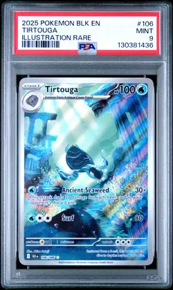 2025 POKEMON BLK EN-BLACK BOLT ILLUSTRATION RARE #106 TIRTOUGA PSA 9 - Image 1