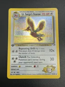 LT. SURGE'S FEAROW Pokemon Card WOTC 1st Edition Gym Heroes 7/132 HOLO NM (B) - Image 3
