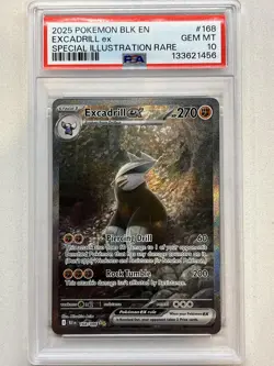 PSA 10 Excadrill ex #168/086 - Black Bolt Pokemon TCG - Image 1