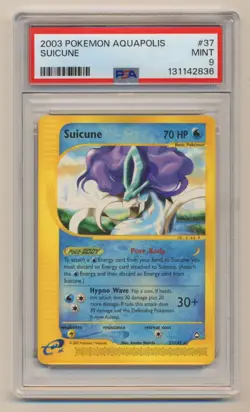 PSA 9 Pokemon Aquapolis Rare Suicune 37/147 MINT Condition!! - Image 1