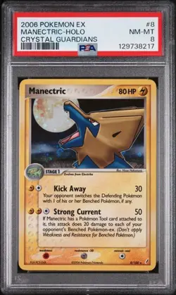 2006 POKEMON EX CRYSTAL GUARDIANS 8 MANECTRIC-HOLO - PSA 8 - Image 1