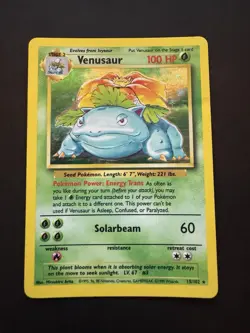 Pokemon TCG Venusaur Base Set Holo Rare 15/102 Unlimited LP - Image 1