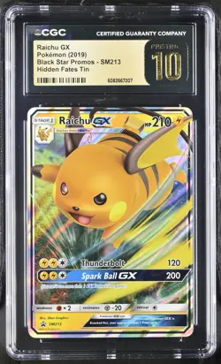 CGC 10 Pristine - Raichu Gx Black Star Promos SM213 - Pokemon TCG - Image 1