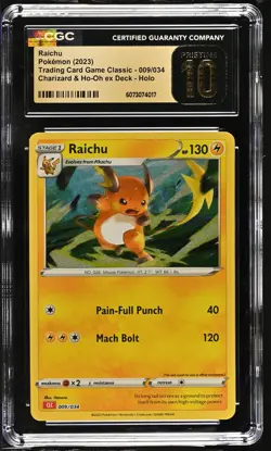CGC 10 Pristine - Raichu 009/034 Trading Card Game Classic - Pokemon TCG - Image 1
