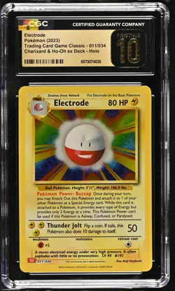 CGC 10 Pristine - Electrode 011/034 Trading Card Game Classic - Pokemon TCG - Image 1