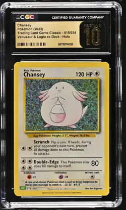 CGC 10 Pristine - Chansey 015/034 Trading Card Game Classic - Pokemon TCG - Image 1