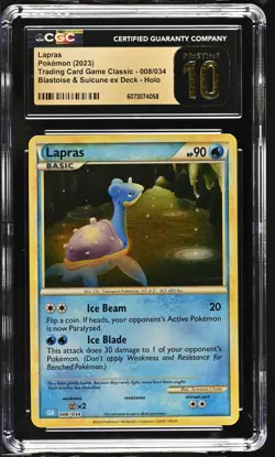 CGC 10 Pristine - Lapras 008/034 Trading Card Game Classic - Pokemon TCG - Image 1