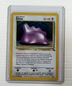 Ditto Pokemon TCG #3/62 Vintage Holo Unlimited Holo Rare Fossil Set WOTC 1999 S3 - Image 1