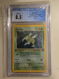 CGC 8.5 NM/MINT+ Pokemon Scyther 1st First Edition Jungle 10/64 WOTC Holo Rare - Image 1