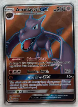 Pokemon Card Aerodactyl GX 224/236 Unified Minds Full Art Near Mint - Image 1