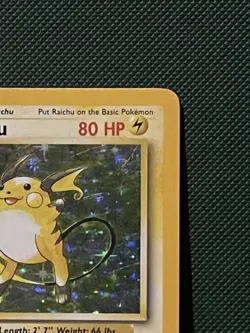 Raichu Holo Rare 14/102 Base Set WOTC 1999 Vintage Pokemon Card LP/MP Condition - Image 3