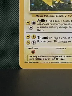 Raichu Holo Rare 14/102 Base Set WOTC 1999 Vintage Pokemon Card LP/MP Condition - Image 5