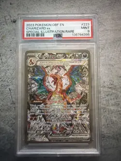 PSA 9 MINT Charizard ex 223/197 Obsidian Flames Pokemon Graded Card - Image 1