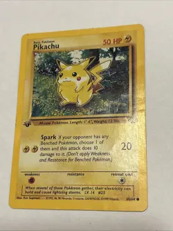 1999 Pokemon 1st Edition Jungle PIKACHU No. 60 * Heavy Played - Image 1