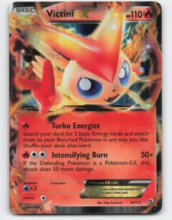 2013 Pokemon, Legendary Treasures, #24/113 Victini EX, Holo Ultra Rare - Image 1