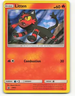 2016 Pokemon, Sun & Moon Promos, #SM2 Litten, Holo Black Star Promo - Image 1
