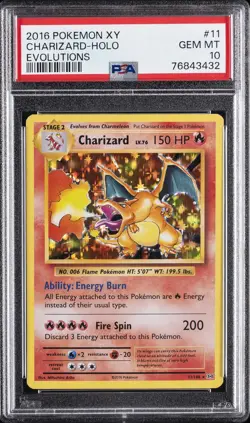 2016 POKEMON XY EVOLUTIONS #11 CHARIZARD-HOLO PSA 10 - Image 1