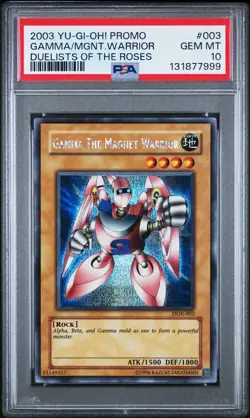 2003 Yu-Gi-Oh! Gamma the Magnet Warrior Duelist of the Roses DOR Secret PSA 10 - Image 1