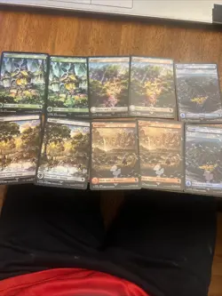 MTG Final Fantasy Chocobo FOIL Track Lands Full Set 10 Cards NEAR MINT - Image 1