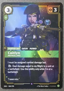 Riftbound League Of Legends Origins Foil Card OGN 68 Caitlyn - Image 1