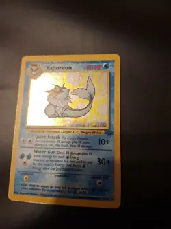 Pokemon TCG Vaporeon Holo Card Jungle Unlimited Edition 12/64 Vintage - Image 1