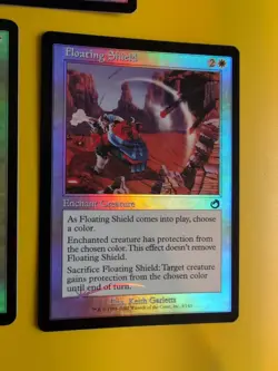Floating Shield x2 & Aven Trooper MTG 3 Card. Old Vintage 3 Foil. Torment. - Image 3