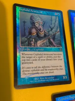 MTG 3 Card. Cephalid Aristocrat,Snitch, Sage Old Vintage Foil. Torment. - Image 5