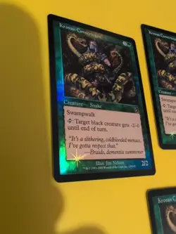 Krosan Constrictor x3 Snake MTG Card. Old Vintage shooting star Foil. Torment. - Image 3