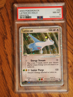 Pokemon 2003 Ex Dragon Latios EX ultra rare holo card, PSA 8 - Image 1
