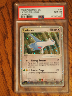 Pokemon 2003 Ex Dragon Latios EX ultra rare holo card, PSA 8 - Image 2