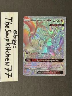 Ultra Necrozma GX 140 131 Forbidden Light Secret Rare Holo Pokemon Card NM - Image 1