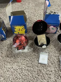 1999 Pokemon 23K Gold Plated Cards W/ Pokeball Complete Set 6 Burger King - Image 3
