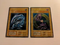 Yugioh Blue-Eyes White Dragon Dark Magician Stainless Card Set 20th NM US SELLER - Image 1